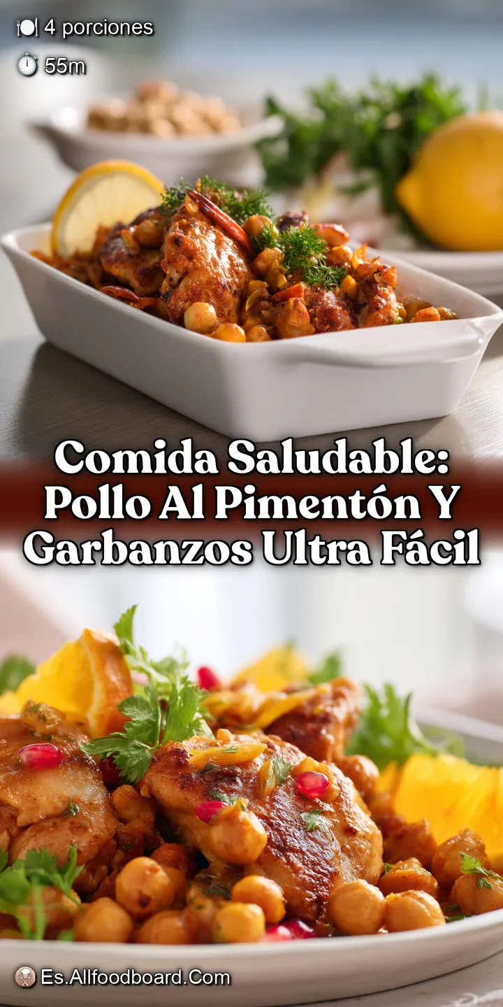 Comida Saludable: Pollo al Piment&oacute;n y Garbanzos Ultra F&aacute;cil