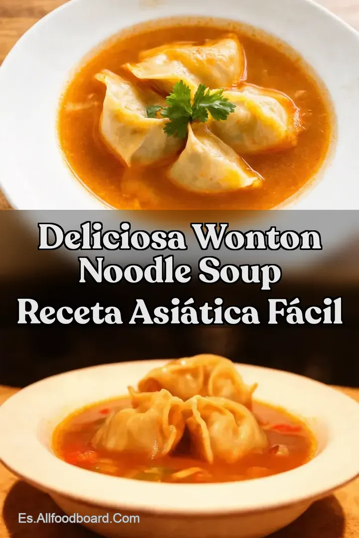 Deliciosa Wonton Noodle Soup Receta Asi&aacute;tica F&aacute;cil