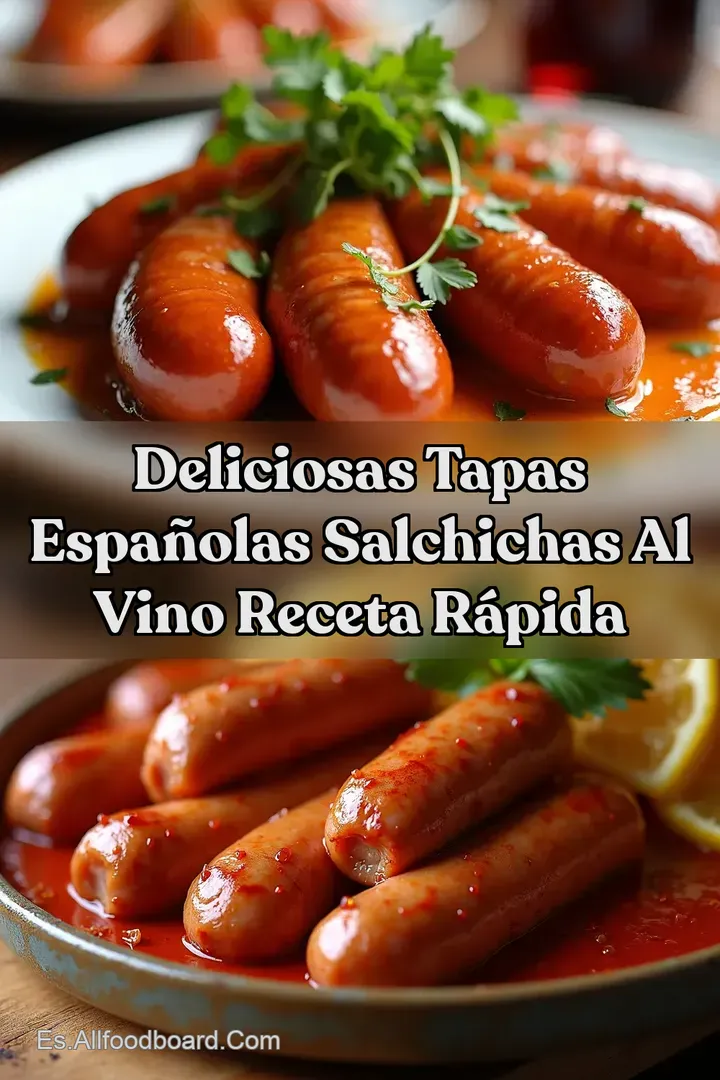 Deliciosas Tapas Espa&ntilde;olas Salchichas al Vino Receta R&aacute;pida