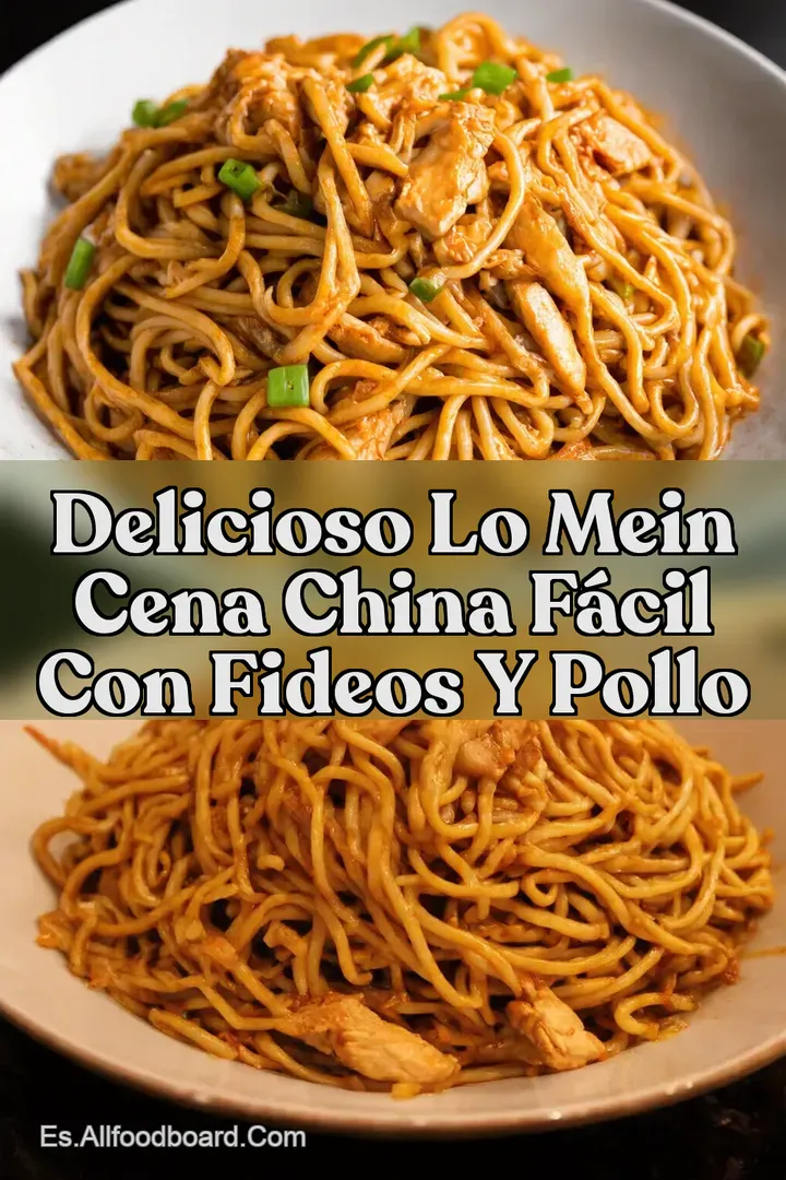 Delicioso Lo Mein Cena China F&aacute;cil con Fideos y Pollo