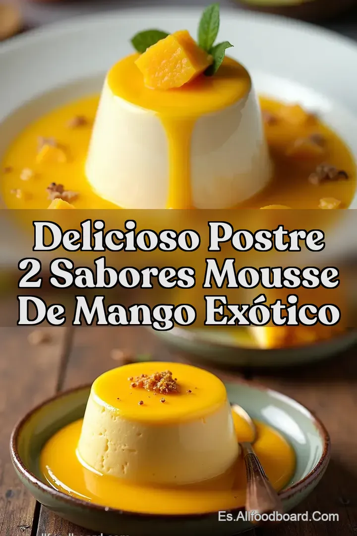 Delicioso Postre 2 Sabores Mousse de Mango Ex&oacute;tico