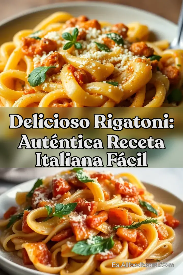 Delicioso Rigatoni: Aut&eacute;ntica Receta Italiana F&aacute;cil