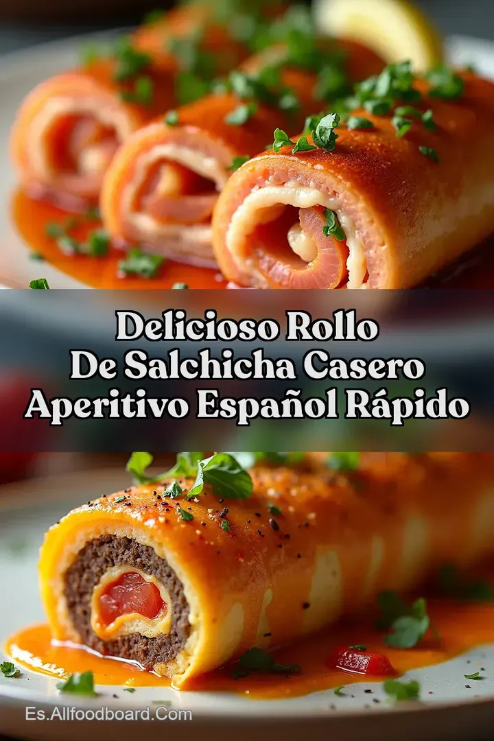 Delicioso Rollo de Salchicha Casero Aperitivo Espa&ntilde;ol R&aacute;pido