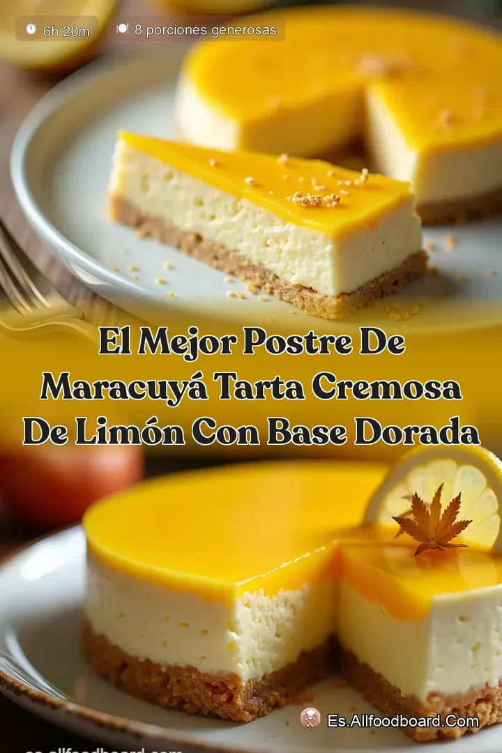El Mejor Postre de Maracuy&aacute; Tarta Cremosa de Lim&oacute;n con Base Dorada