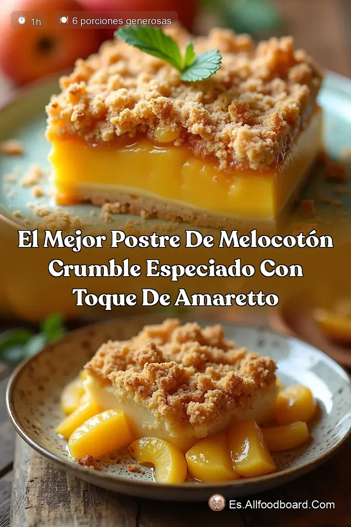 El Mejor Postre de Melocot&oacute;n Crumble Especiado con Toque de Amaretto