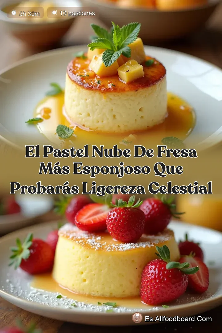 El Pastel Nube de Fresa M&aacute;s Esponjoso que Probar&aacute;s Ligereza Celestial