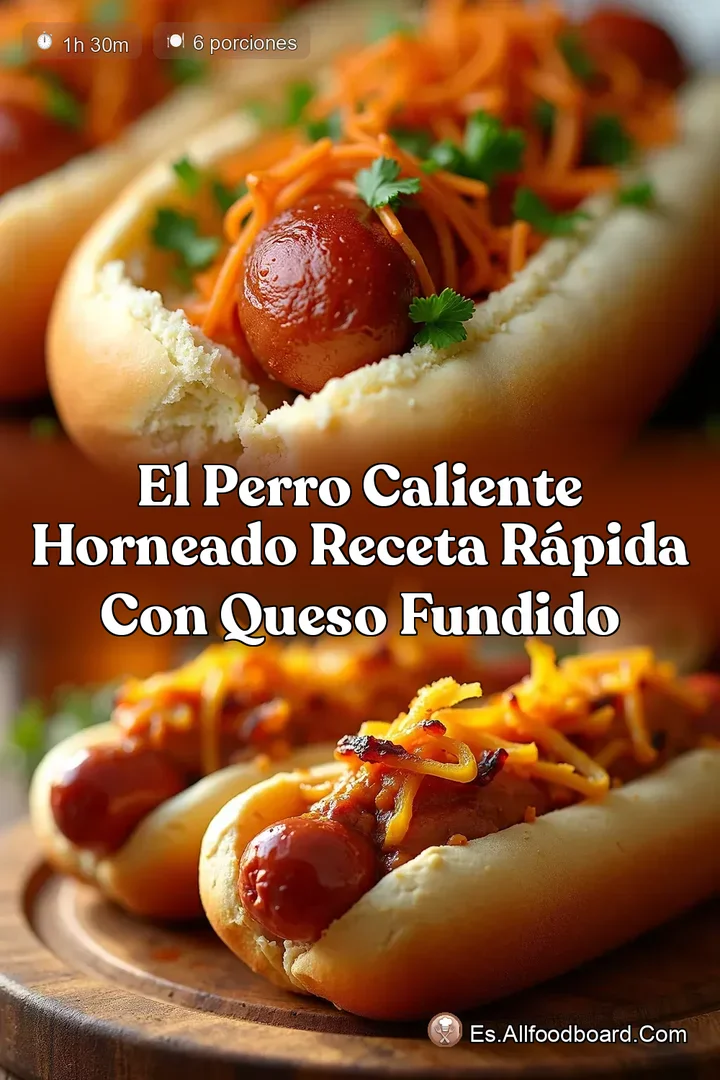 El Perro Caliente Horneado Receta R&aacute;pida con Queso Fundido