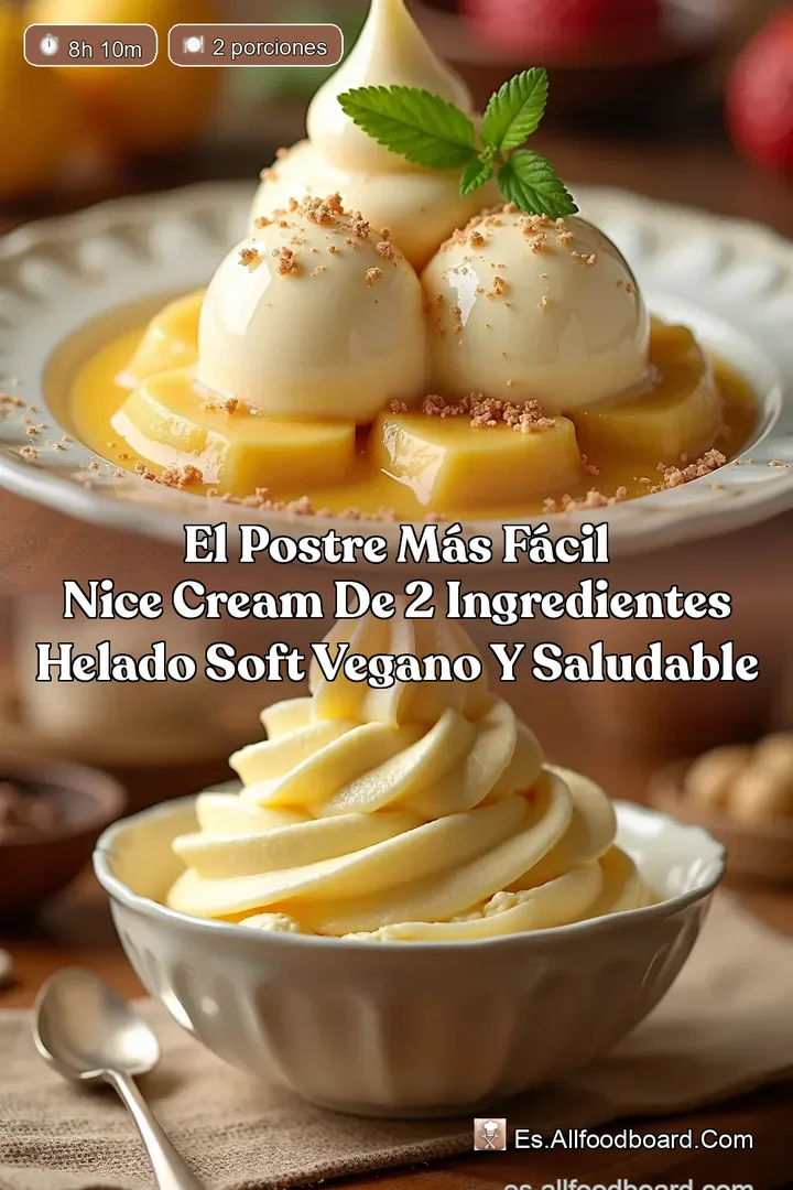 El Postre M&aacute;s F&aacute;cil Nice Cream de 2 Ingredientes Helado Soft Vegano y Saludable