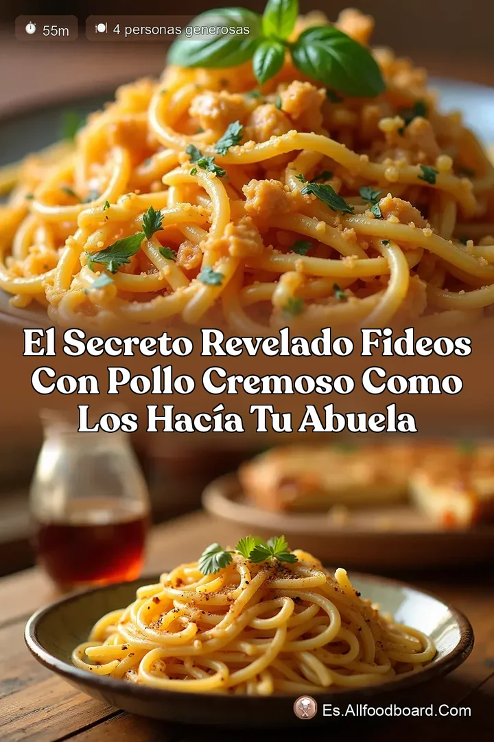 El Secreto Revelado Fideos con Pollo Cremoso Como los Hac&iacute;a tu Abuela
