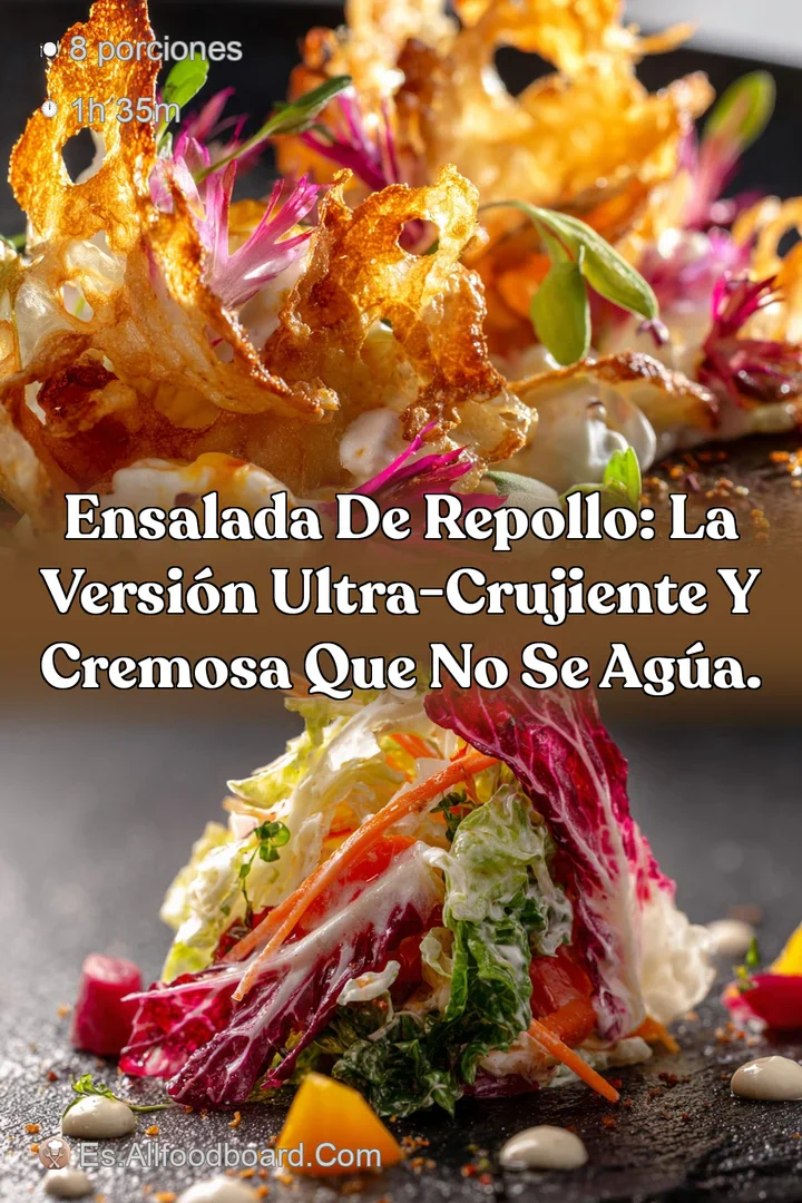 Ensalada de Repollo: La versi&oacute;n ultra-crujiente y cremosa que no se ag&uacute;a.