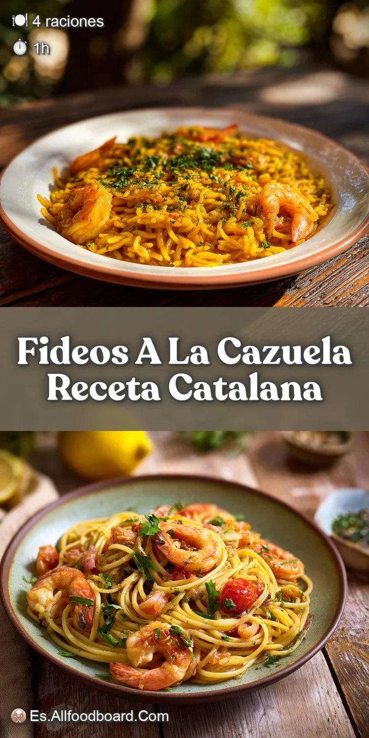 Close-up of tender fideos noodles glistening in a flavorful seafood broth, showcasing fresh mussels and fragrant herbs, st...