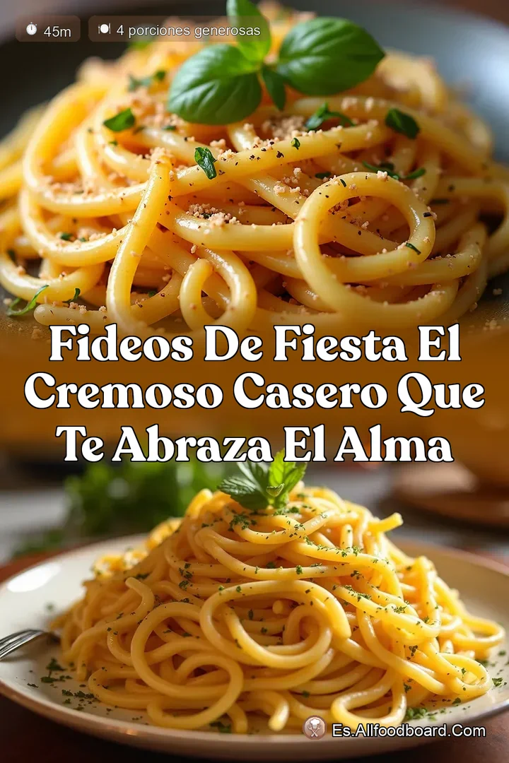 Fideos de Fiesta El Cremoso Casero que te Abraza el Alma