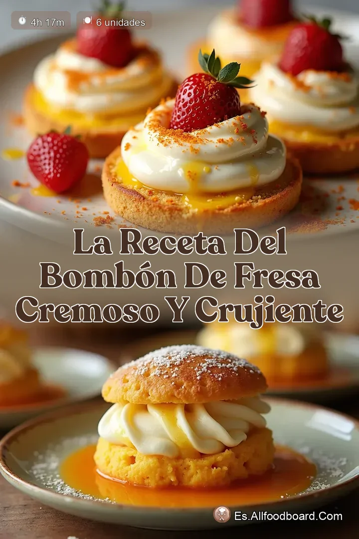 La Receta del Bomb&oacute;n de Fresa Cremoso y Crujiente