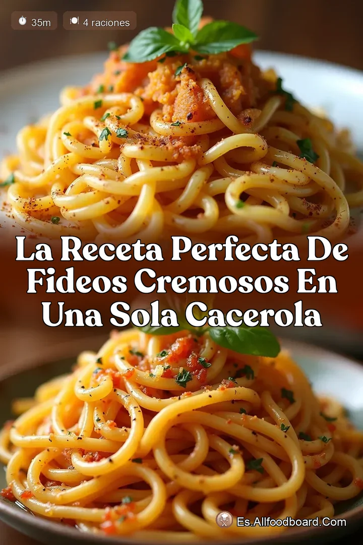 La Receta Perfecta de Fideos Cremosos en Una Sola Cacerola