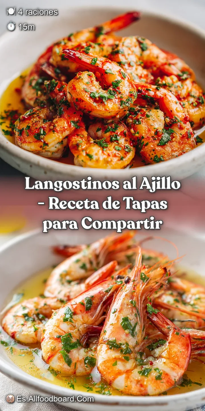 Juicy, plump langostinos caramelized in bubbling, rich garlic-infused oil with a hint of spicy red pepper.