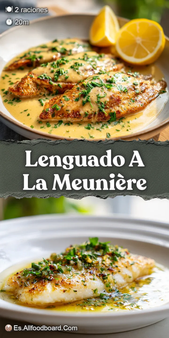 Close-up of flaky, tender sole a meuni&egrave;re, showcasing the rich buttery sauce and fresh parsley flakes, hinting at a delect...