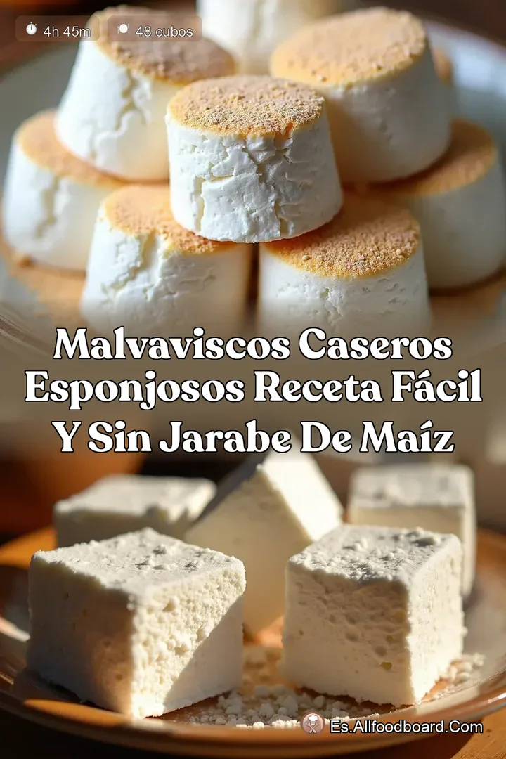 Malvaviscos Caseros Esponjosos Receta F&aacute;cil y Sin Jarabe de Ma&iacute;z