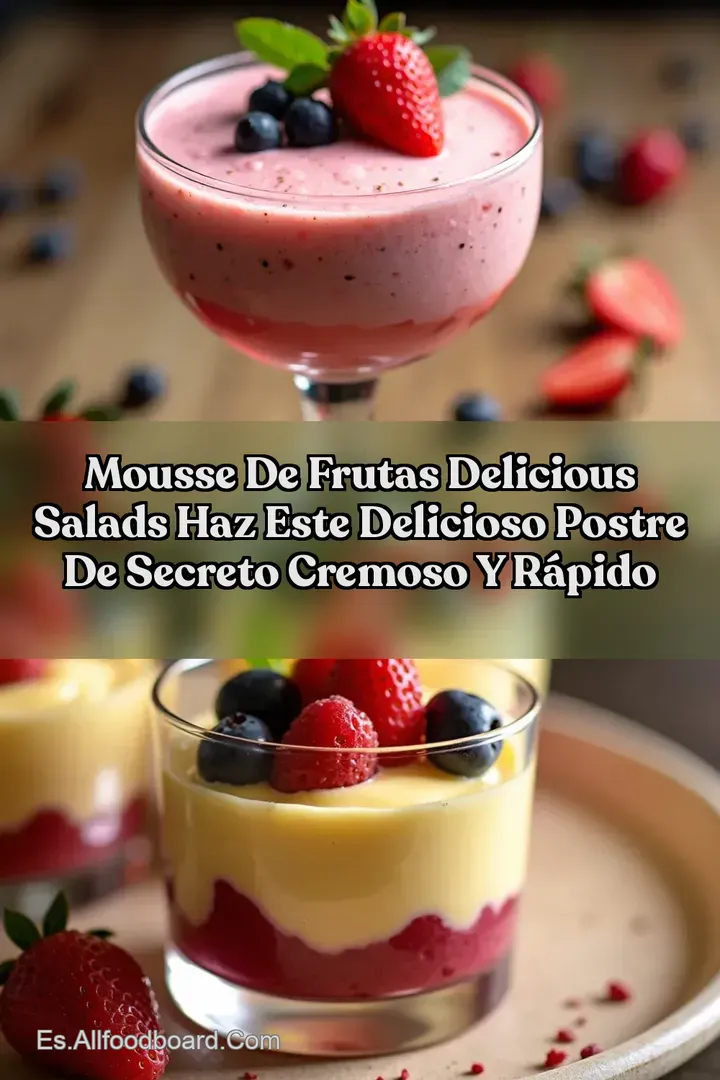 Mousse de Frutas Delicious Salads HAZ ESTE DELICIOSO POSTRE DE Secreto Cremoso y R&aacute;pido