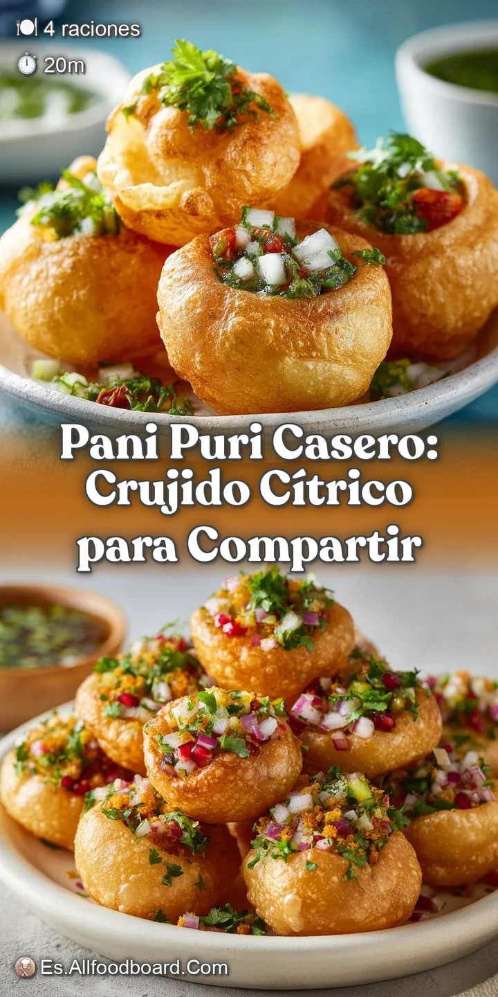 Close-up of a single pani puri, its crispy shell glistening with tamarind sauce, ready to be filled with flavor.