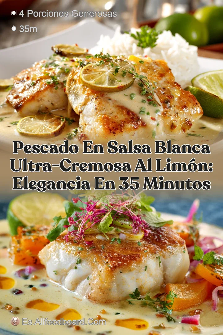 Pescado en Salsa Blanca Ultra-Cremosa al Lim&oacute;n: Elegancia en 35 Minutos