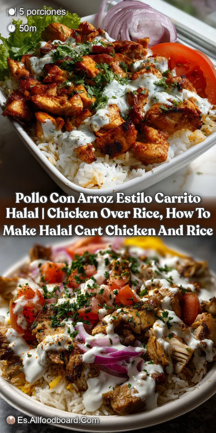 Pollo con Arroz Estilo Carrito Halal | Chicken Over Rice How To Make Halal Cart Chicken And Rice