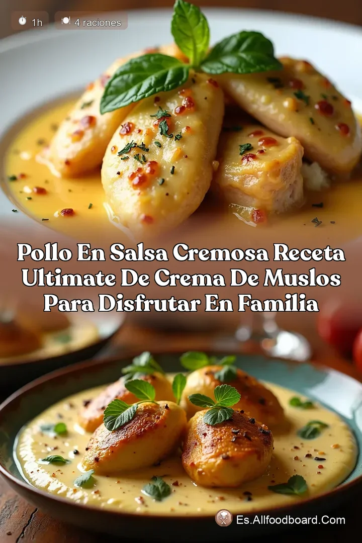 Pollo en Salsa Cremosa Receta Ultimate de CREMA DE MUSLOS para Disfrutar en Familia