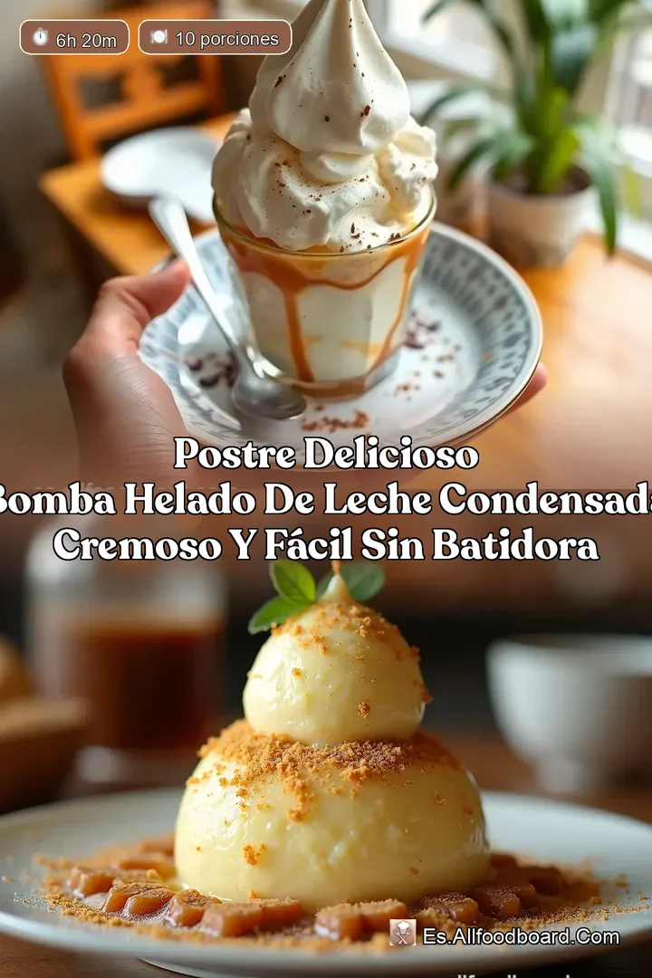Postre Delicioso BOMBA HELADO DE LECHE CONDENSADA Cremoso y F&aacute;cil sin Batidora