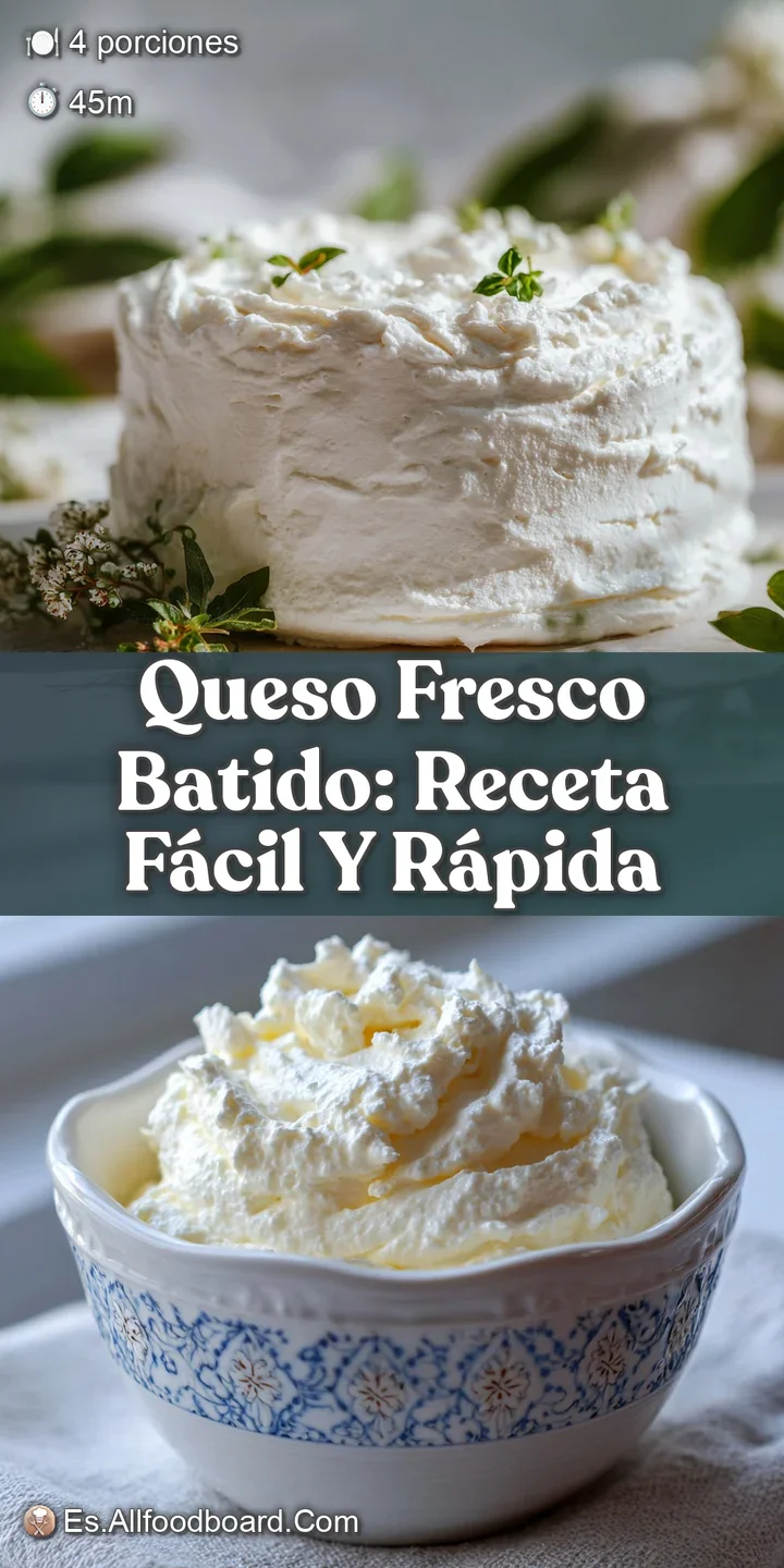 A close-up reveals the whipped, airy texture of queso fresco batido. Soft peaks and subtle gloss invite a taste of this co...