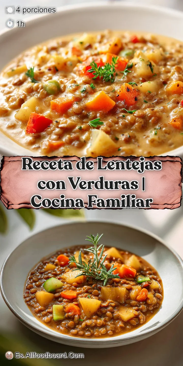 A close-up of hearty lentils with tender diced vegetables, swimming in a deep, flavorful, steaming broth.