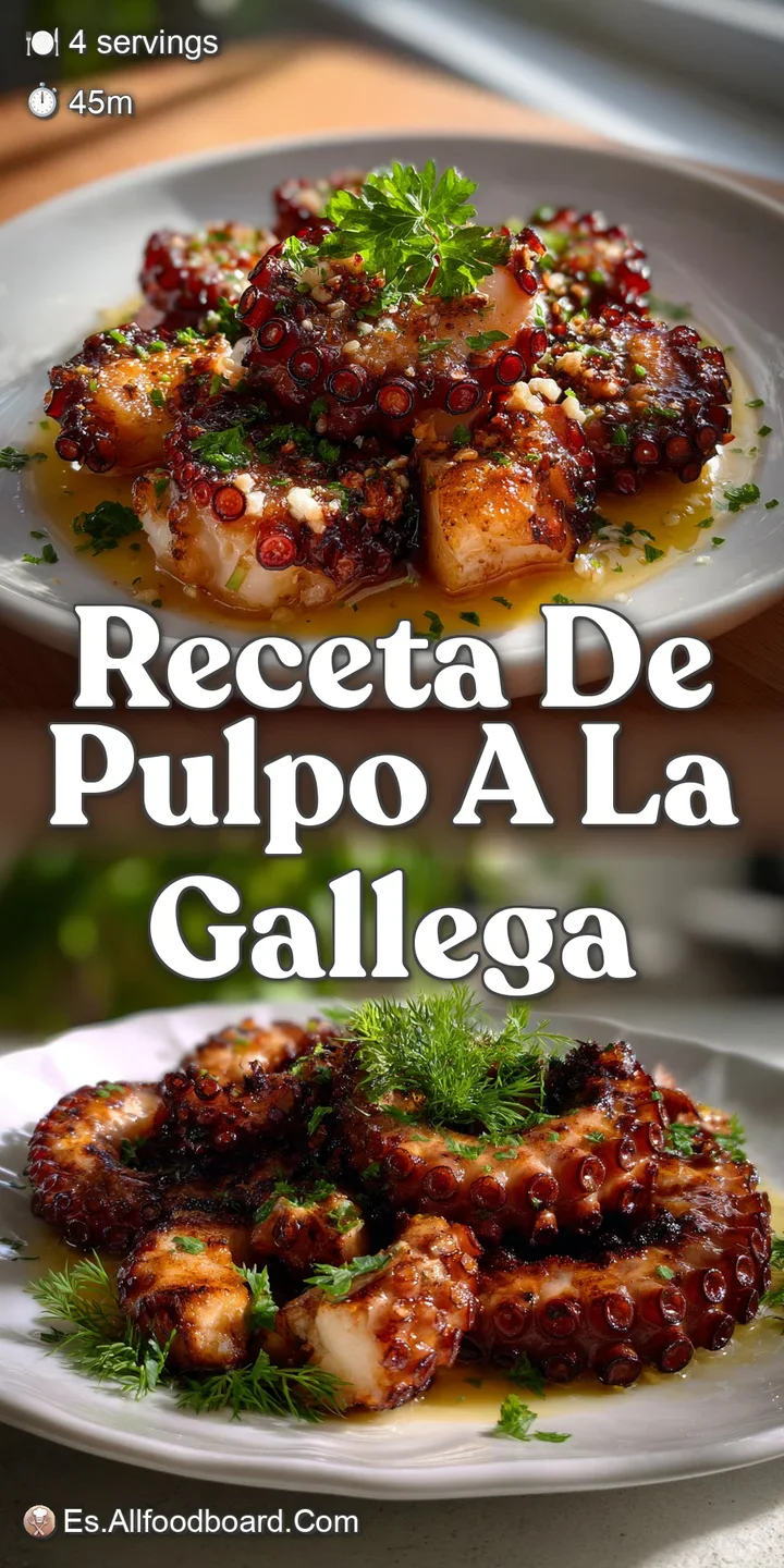 Close-up of succulent octopus tentacles glistening with olive oil, exhibiting a beautiful reddish-purple hue, sprinkled wi...