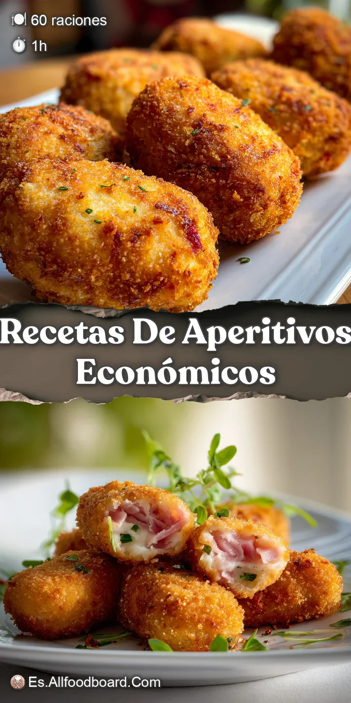 Close-up of a golden-fried croquette, revealing a creamy, ham-flecked interior. A tempting, savory snack beckons.