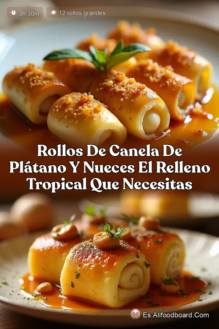 Rollos de Canela de Pl&aacute;tano y Nueces El Relleno Tropical que Necesitas