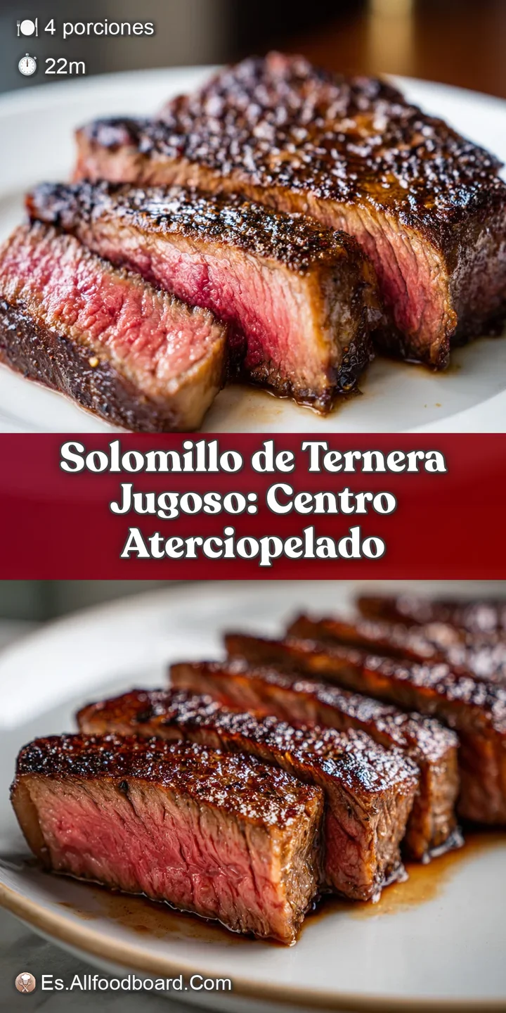 Close-up of juicy, medium-rare beef tenderloin, glistening with flavorful juices; coarse salt crystals add sparkle.