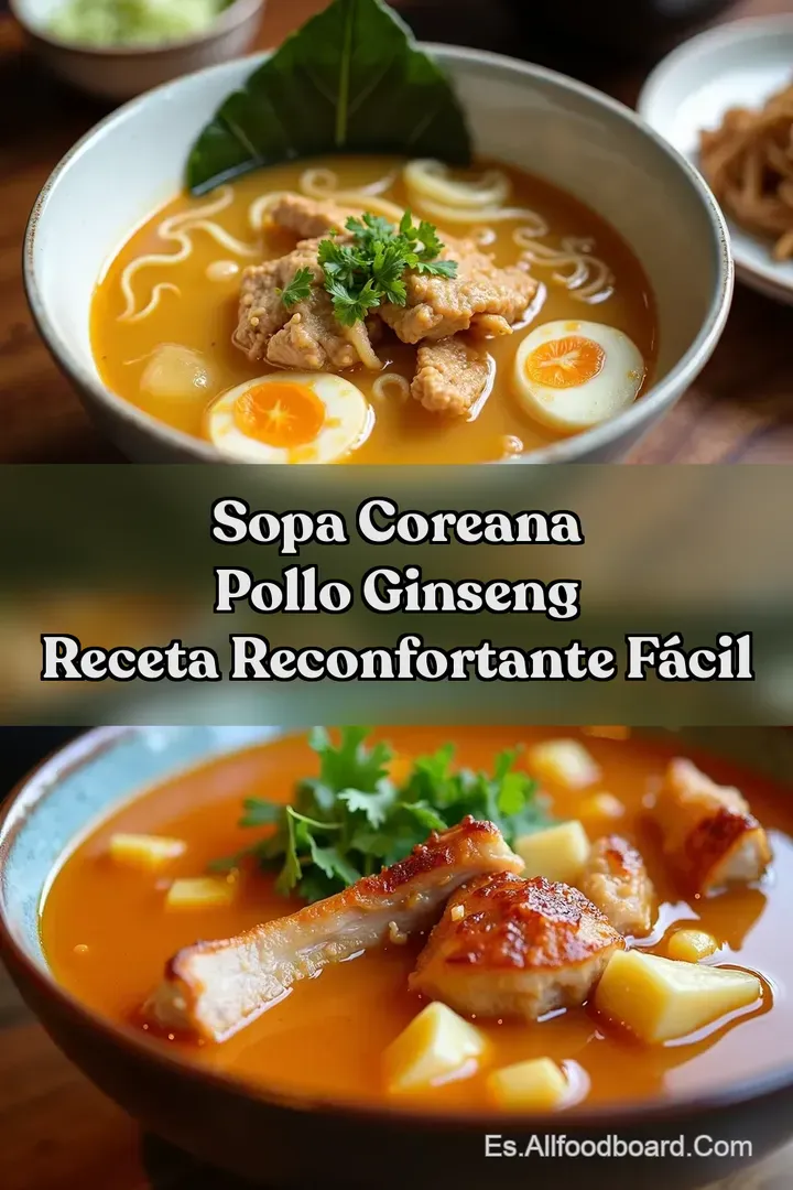 Sopa Coreana Pollo Ginseng Receta Reconfortante F&aacute;cil