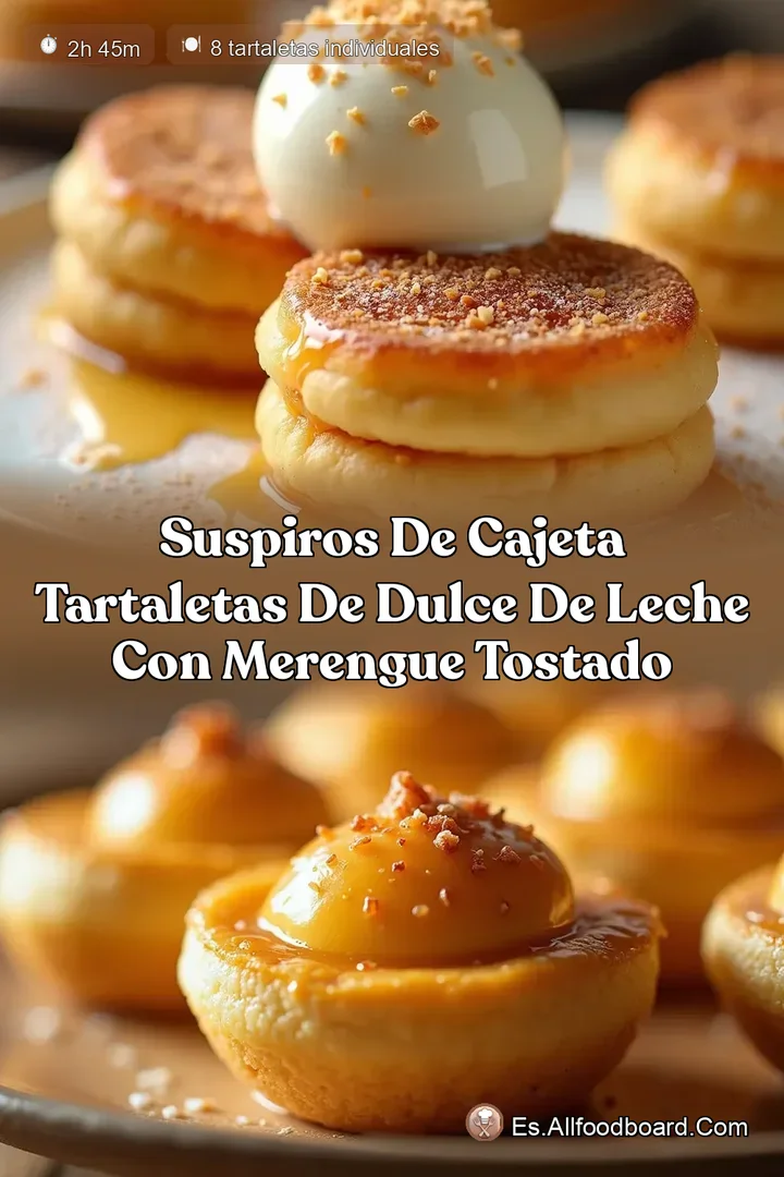 Suspiros de Cajeta Tartaletas de Dulce de Leche con Merengue Tostado