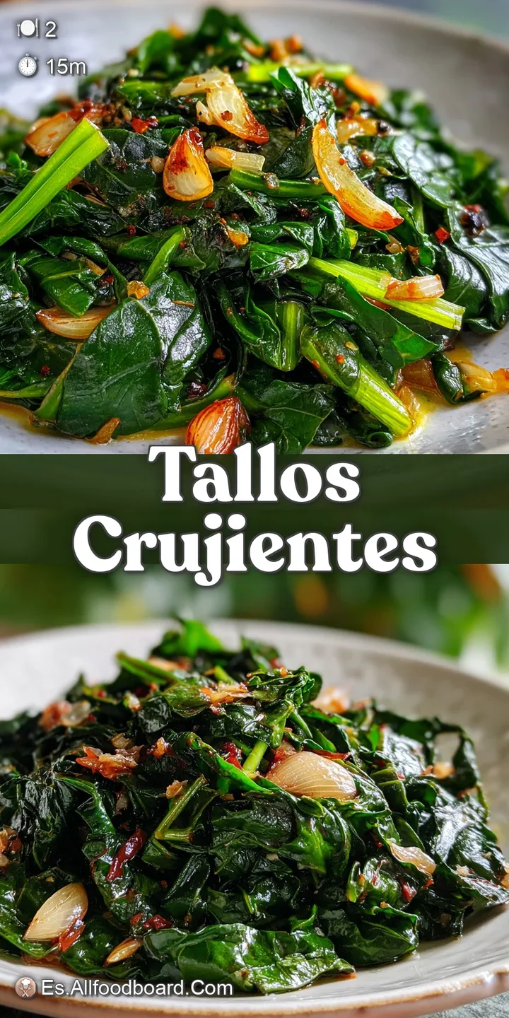 Close-up of glistening, sauteed Swiss chard with crispy, browned garlic. Visible steam rising hints at its fresh, warm fla...