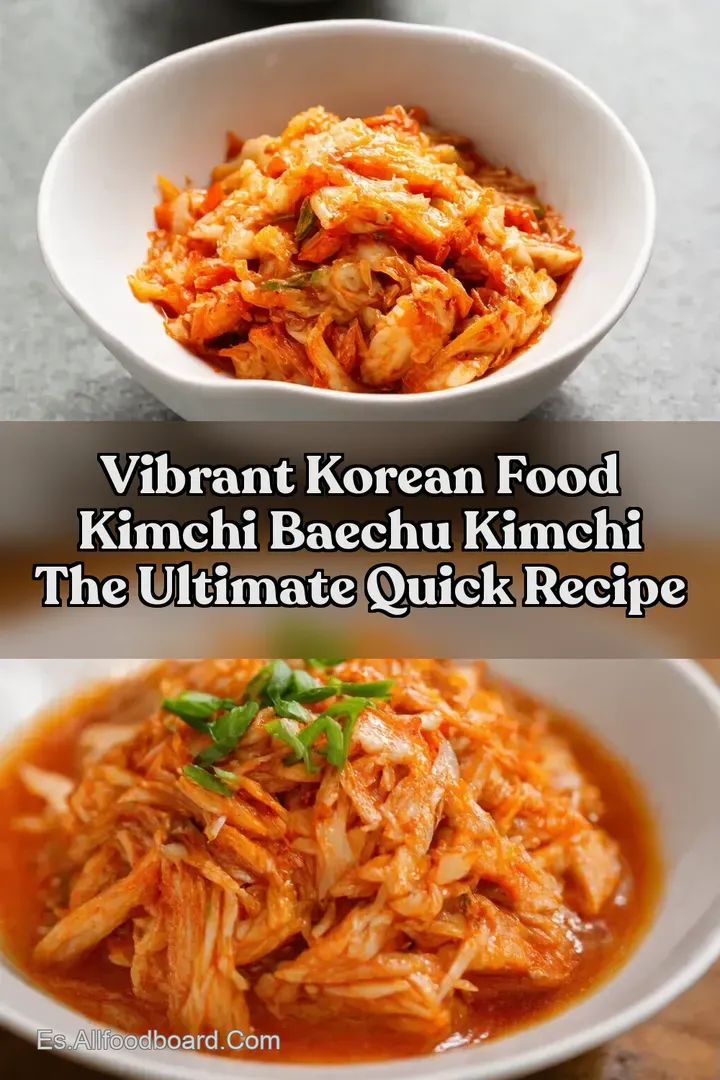 Vibrant Korean Food Kimchi Baechu Kimchi The Ultimate Quick Recipe