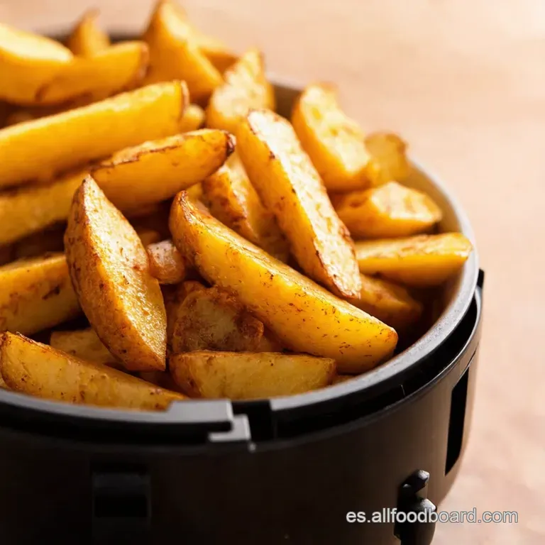 Air Fryer Potato Wedges Patatas Bravasa La Moderna presentation