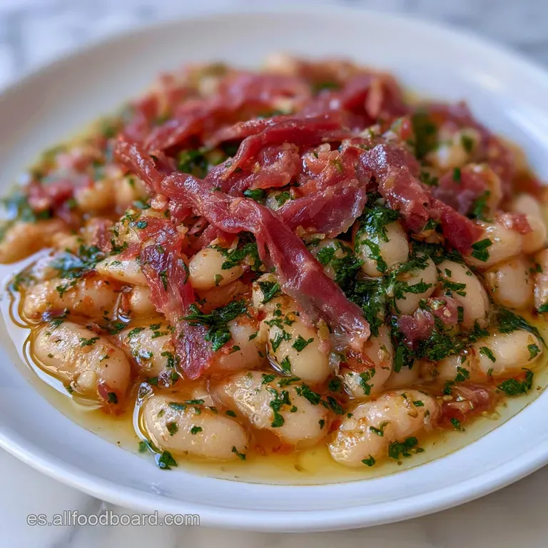 Alubias Guisadas con Jam&oacute;n Serrano: Caldo Sedoso