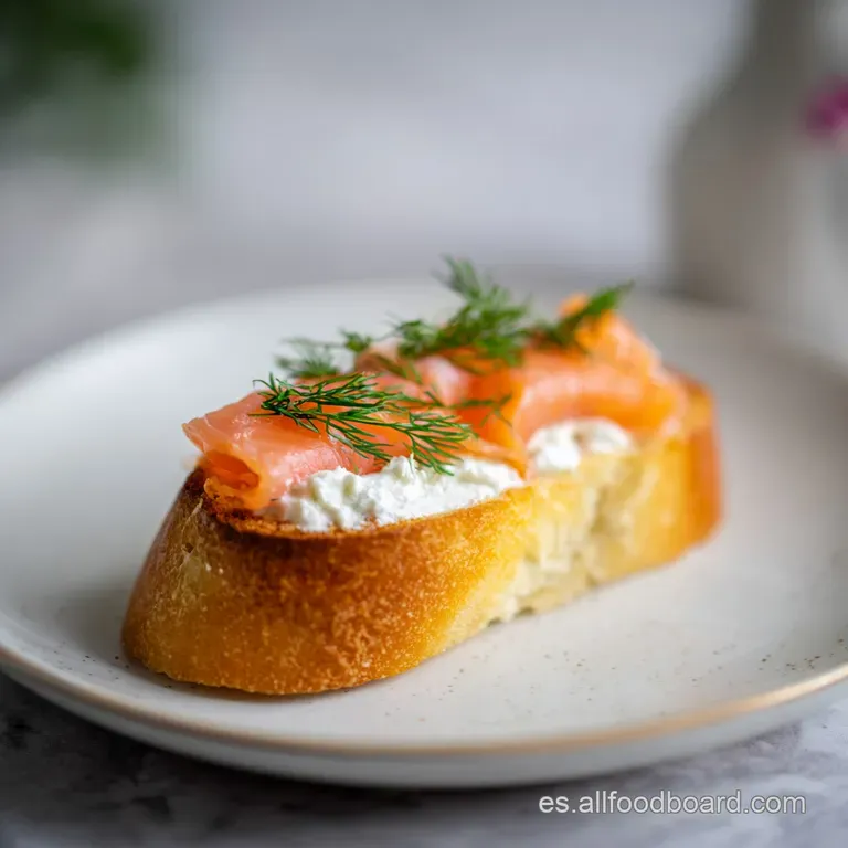 Aperitivo de Salm&oacute;n Ahumado: Base Tostada