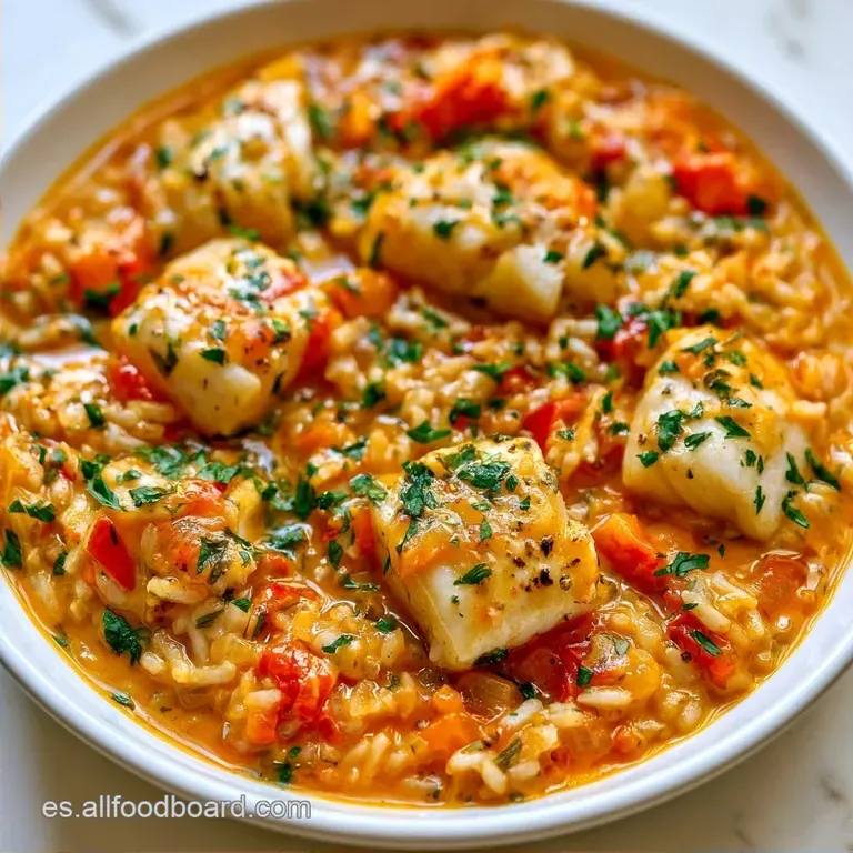 Arroz Caldoso Bacalao con Pimiento Rojo