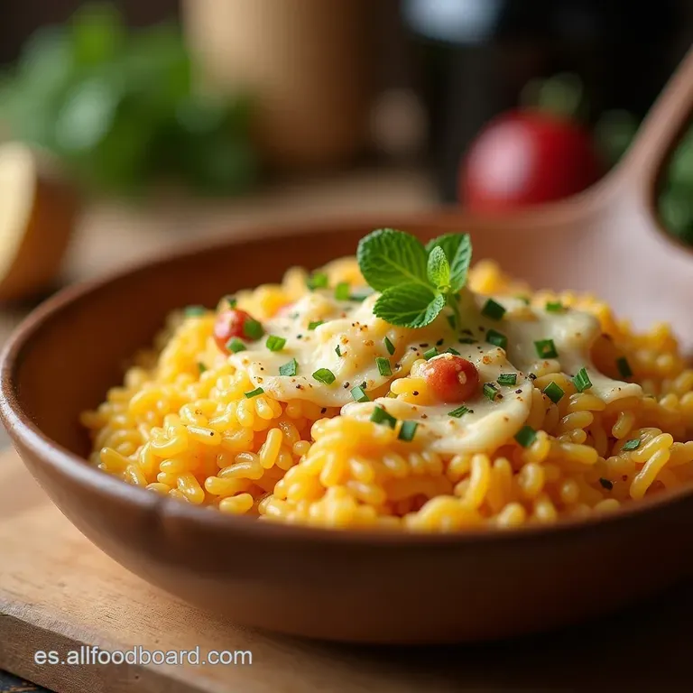 Arroz Cremoso Risottostyle Al Horno Con Crujiente De Parmigiana presentation