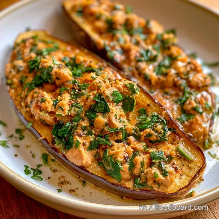 Berenjenas Rellenas de Atún y Espinacas