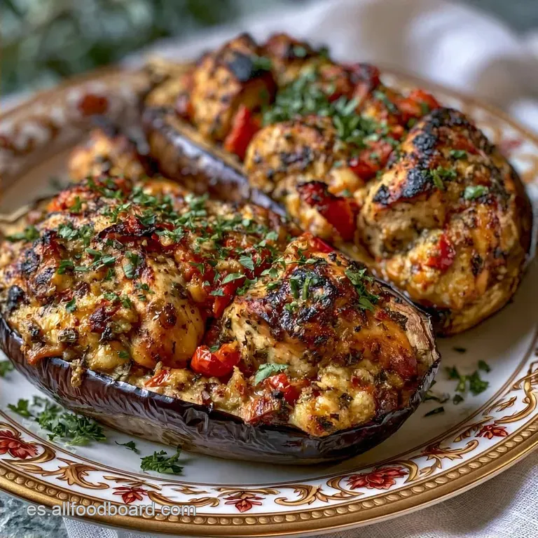 Berenjenas Rellenas de Pollo Jugosas