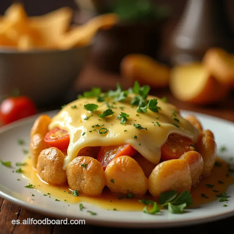 Bocata Explosivo De Papas Y Queso Fundido Ol&eacute; presentation