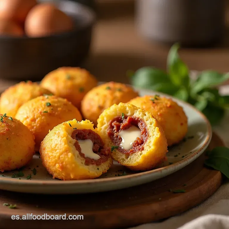 Bolas De Arroz Antidesperdicio Croquetas De Chorizo Y Queso presentation