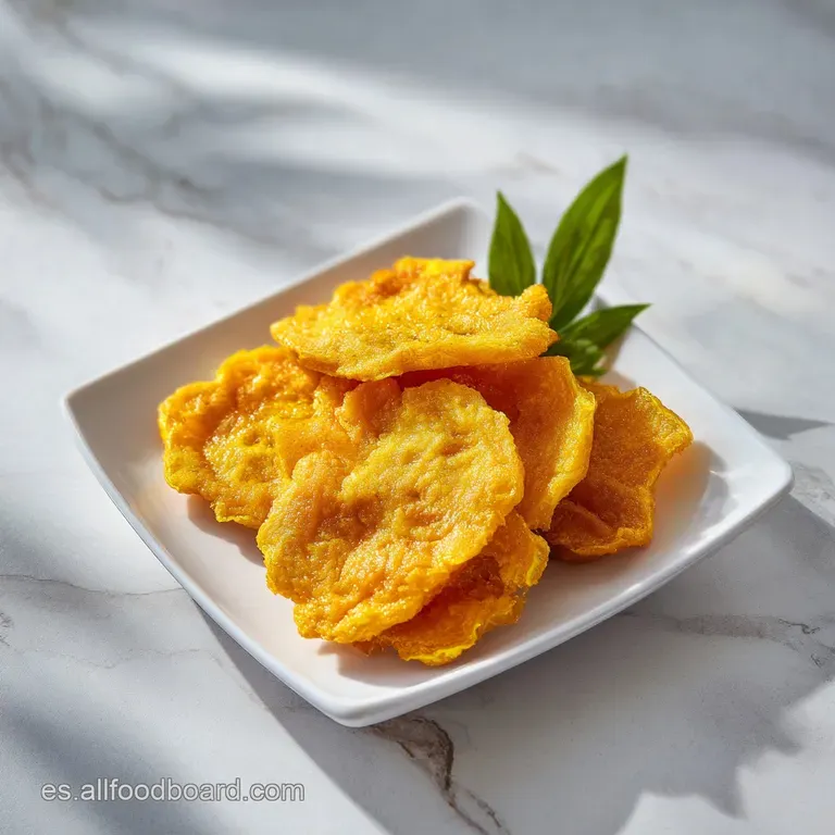A neatly arranged plate of tender, golden-fried calabaza wedges, garnished with fresh cilantro sprigs.