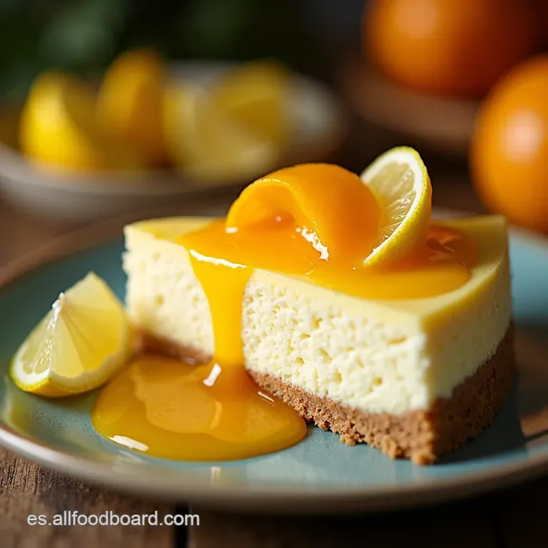 Cheesecake De Lim&oacute;n Y Ar&aacute;ndanos Casero presentation