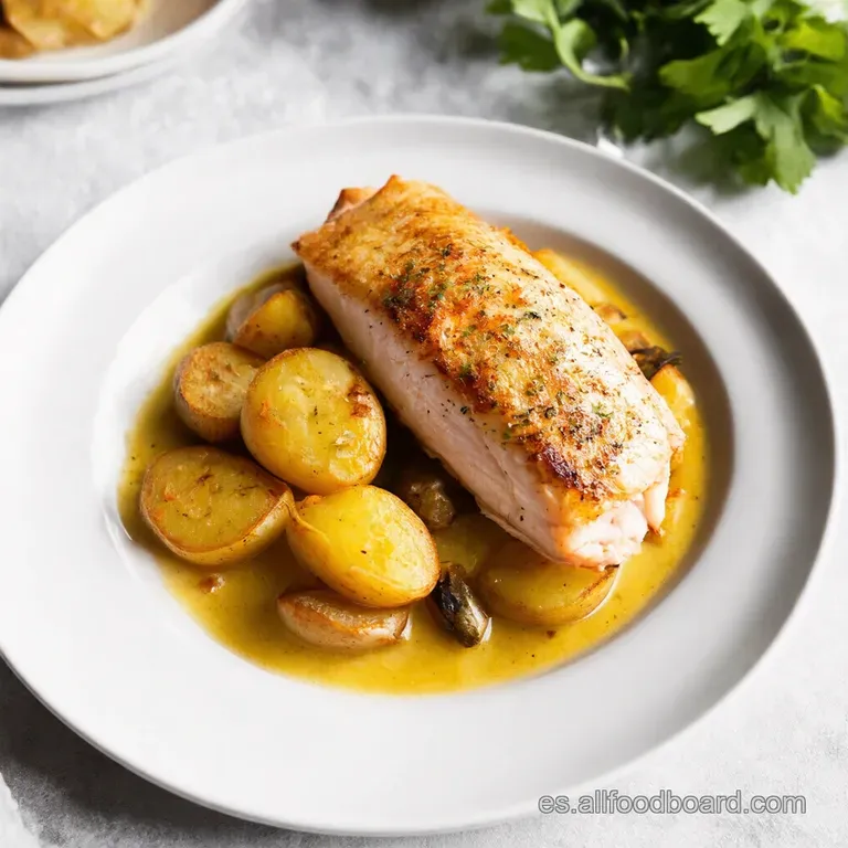 Corvina a la Bilba&iacute;na con Patatas Panadera