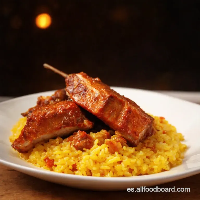 Costillas Con Arroz a La Espa&ntilde;ola presentation